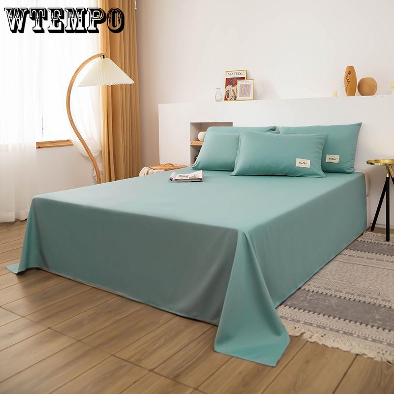 Single Piece Bed Sheet Spring Autumn Home Textiles Bedding Pure Color Bed Simple Style Household Queen Size
