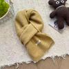 New Year's red soft waxy versatile knitted scarf women's autumn and winter atmosphere white student wool scarf