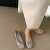 2025 new niche round head ballet shoes flat bow light mouth single shoes French retro patent leather small red shoes