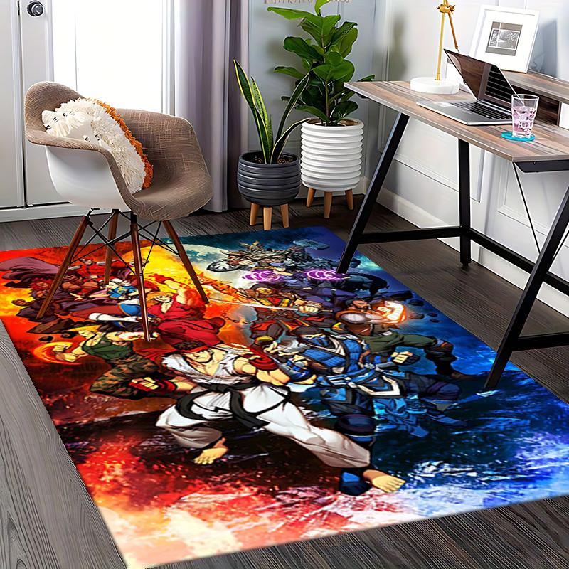 1pc Street Fighter Anime Cartoon Design Office Chair Mat, Anti-Slip Carpet for Home Decor, Suitable for All Seasons, Perfect Gift for Fans.U008