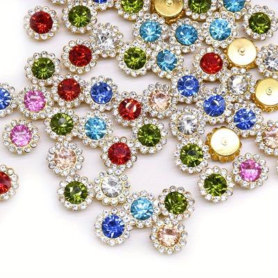 150Pcs 12mm Claw Cup Glass Rhinestones Strass Shiny Crystals Base Sew On Rhinestones for Clothes DIY Craft Sewing Accessories