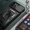 Shockproof Protector Heavy Hard Casing Case with Metal Stand for iPhone 16 15 14 13 12 Pro Max 11