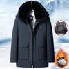 Dad's Cotton-padded Jacket, Middle-aged and Elderly Men's Long Velvet and Thickened Warm Cotton-padded Jacket, Winter Cotton-padded Jacket for Men
