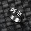Vintage Star Stainless Steel Rotating Ring Anti Stress Man Worry Stress Relief Anxiety Relaxing Metal Rock Band Ring Anillo