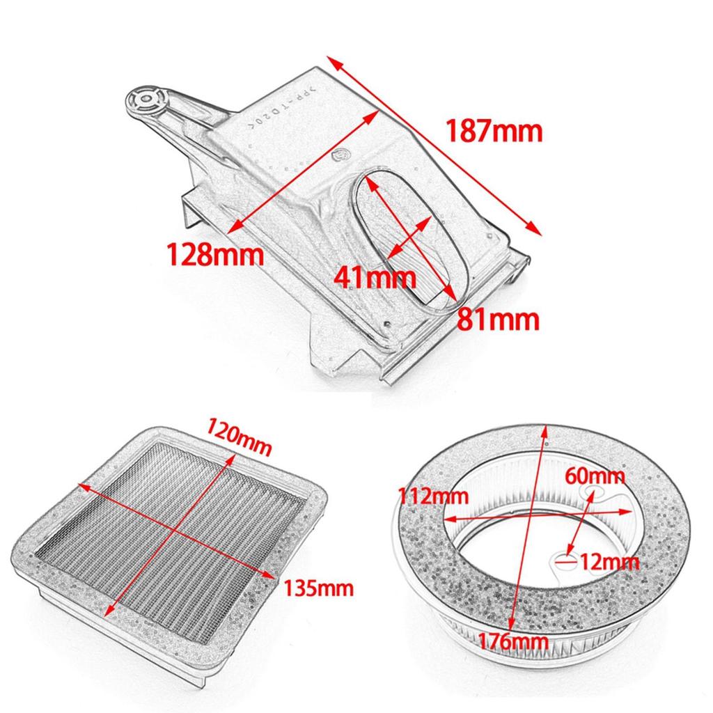 3 Stück Motorrad Luftfilter Reiniger für Yamaha XP530 TMAX530 SX DX 2017-2019