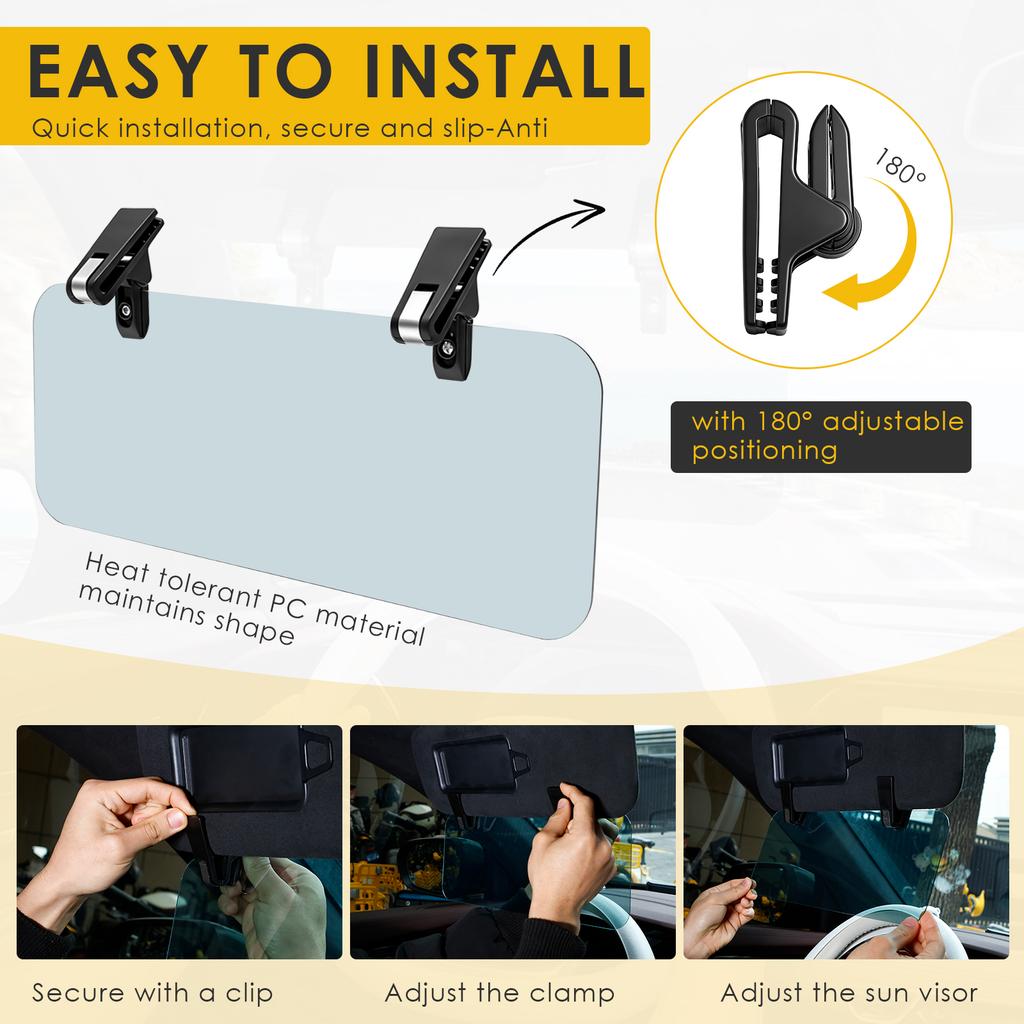 Car Visor Extender Sun Blocker Anti-Glare Anti-UV Universal Adjustable Extension Board Shield Car Interior Accessories