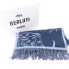 Excellent BERLUTI Scarf Calligraphy Scritto Double-Faced Used
