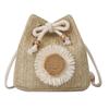 Woven Bag Women's Bag New Trendy Retro Summer Straw Weaving Cute Bucket Bag Personalized Girl Shoulder Messenger Bag