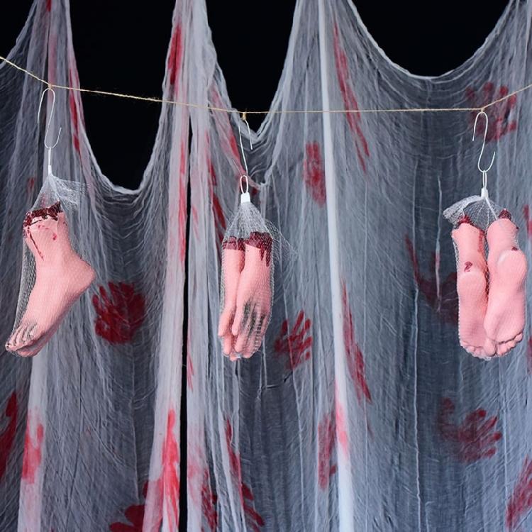 Simulation Hand Creepy Finger Foot Scary Props Halloween Party Decoration Supply