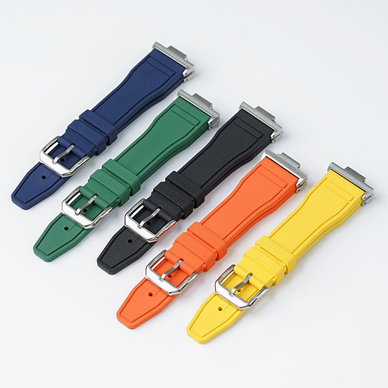 FKM Fluorgummiband för Tissot PRX-serien T137.407/T137.410 Super Player 40mm Herrar Snabbfäste Adapter Klockarmband 12mm