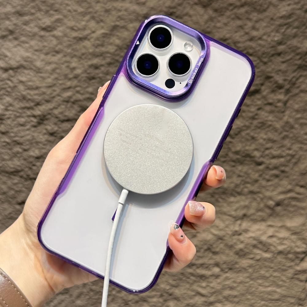 Magnetic Clear Armor Case For iPhone 11 12 13 14 15 16 Pro Max Plus Fold Lens Stand Holder Acrylic Hybrid Bumper Shockproof Cove