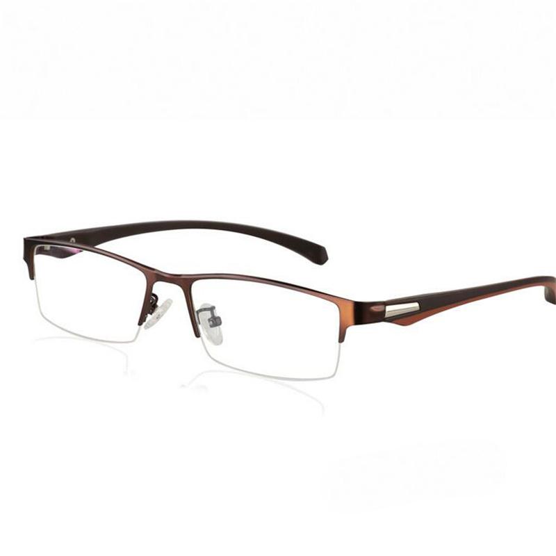 

Half FramePhotochromic Gray Prescription Glasses With Cylinder Men Anti-UV Student Square Short-sight Eyewear -0.5 -0.75 To -6.0 0 коричневый
