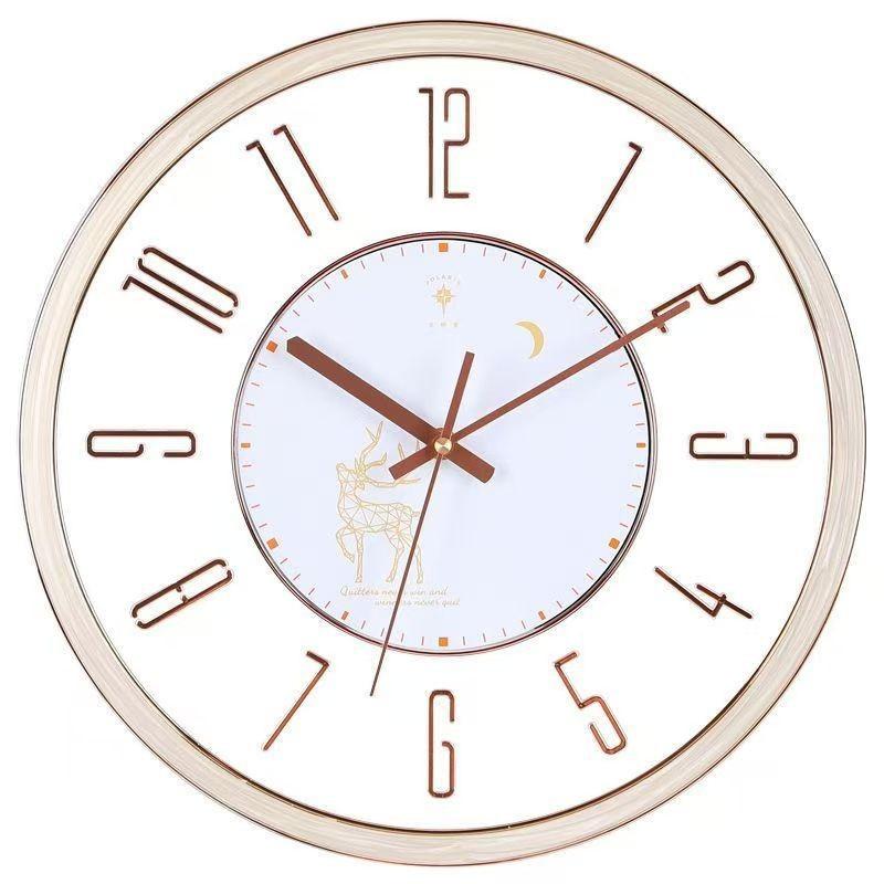 Polaris Light Luxury Wanduhr Nordischer Hirschkopf Wohnzimmer Zuhause Stille Uhr Mode Kreativ Einfach Modern Uhr