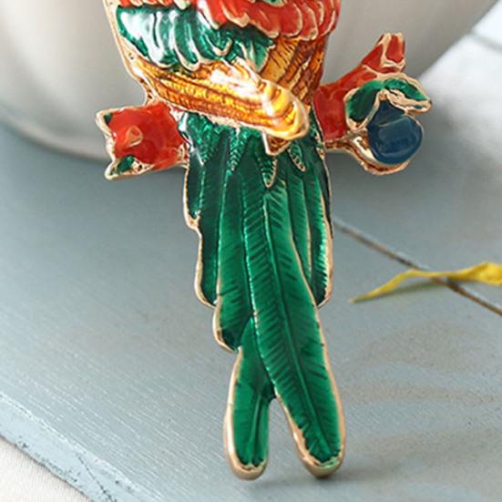 Keychain Pendant Colorful Rhinestone Macaw Parrot Charm Key Chain with Lobster Clasp Keys Backpacks Bag Accessories