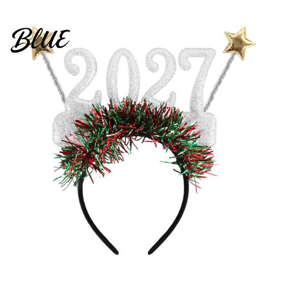 2027 Digital Headband Number Design Non-Slip Adjustable with Hair Hoop Star And Holiday Hoop for Christmas New Year Parties