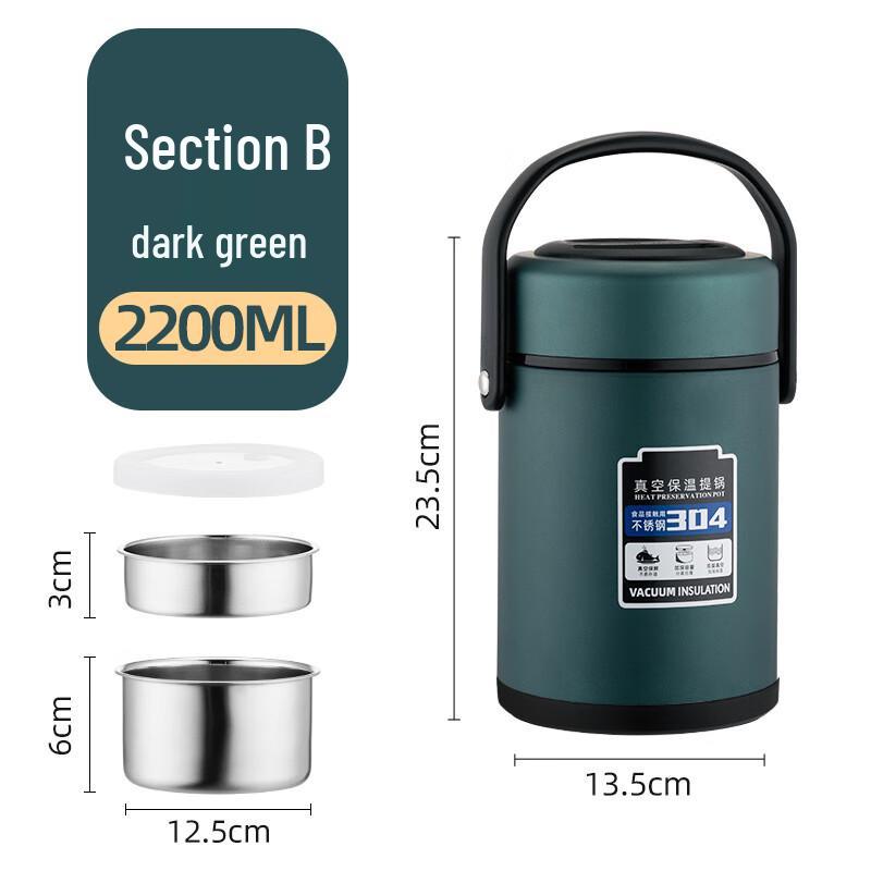 Jingxun 2.2L 3-Layer 304 Stainless Steel Vacuum Insulated Lunch Box