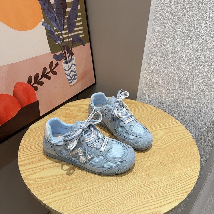Super Soft-soled Leather Mesh Inner Height Increase German Training Shoes Women's 2025 Spring and Summer Pairs of Shoelaces Show Feet Small Sports 