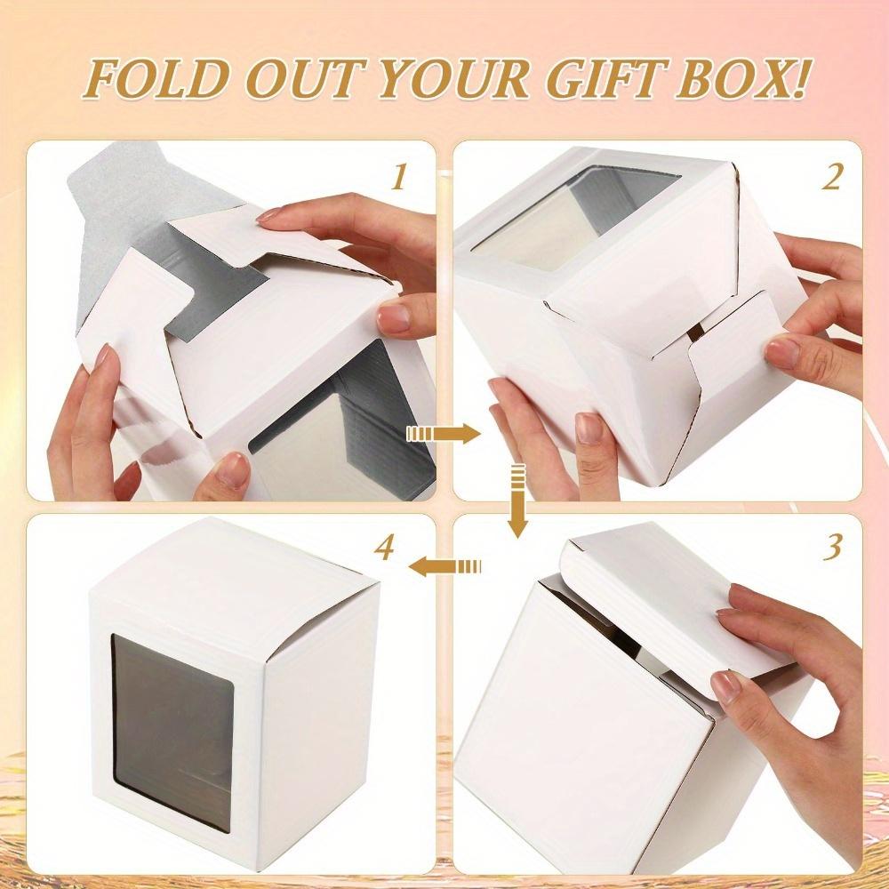 15pcs White Gift Boxes for Sublimation Mugs Gift Packaging Boxes Transparent Gift Box Mug Boxes for Shipping Exhibition Boxes for Mugs Blank Mug Box