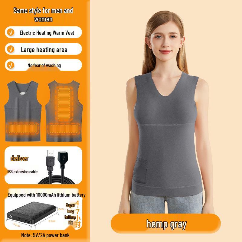 Cozy Seamless Velvet Heated Vest - Unisex Winter Base Layer with Fleece Lining and Free Shipping