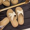 Pu Leather Thick-soled Beach Slippers Women's Shoes 2025 New Summer Wear High-end Cool Slippers with Skirts