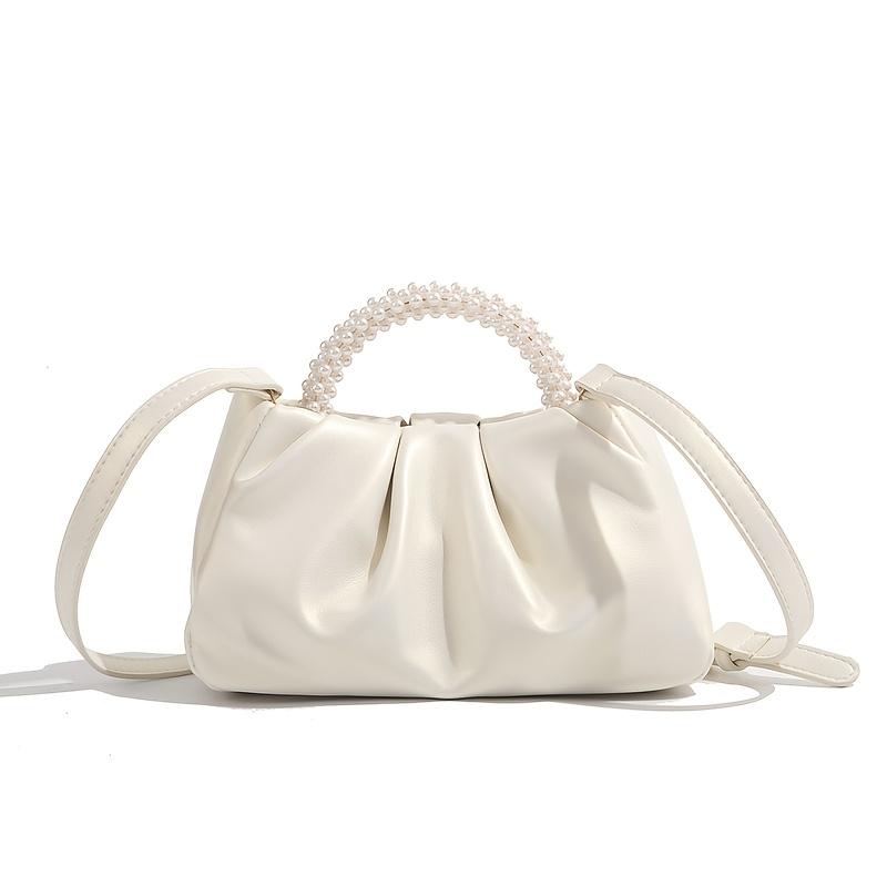 Elegante Pochette da Sera con Manico in Perla Borsa da Sera Chic da Donna Tracolla Regolabile per Indossarla a Spalla o a Tracolla Perfetta
