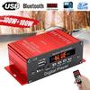 2CH 100W+100W DC 12V Bluetooth Stereo FM Radio USB Remote Control Red Car Audio Amplificador HIFI Audio Power Amplifier
