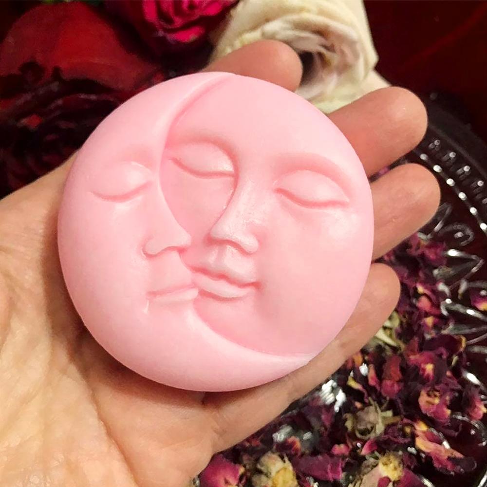 1PC Face Style Silicone Soap Mold Moon Design for Handmade Ornament Plaster Candles Jewelry Handicraft Mould Diy Candle Mold
