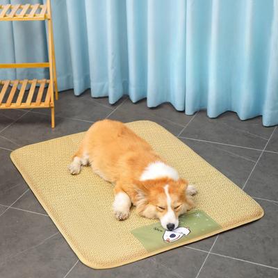 Tapete de Cão à Prova de Humidade e Respirável para Verão para Uso Doméstico Tapete Fresco de Verão para Cão Gato Universal Tapete de Rattan Macio Tecido Tapete para Animal de Estimação
