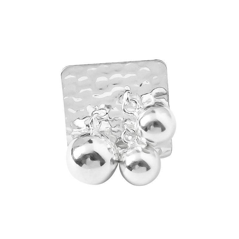 Eleganter Ring im koreanischen Stil aus 925er Sterlingsilber für Damen mit geometrischem Design und verstellbarer Größe