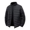Casual and Versatile Winter Men's Solid Color Stand Up Collar with Plush Warm Cotton Jacket