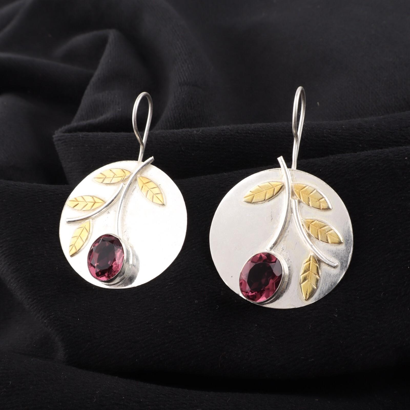 

Rhodolite Gemstone 925 Sterling Silver Jewelry Handmade Earrings 1.73 For Gift EE-176-4