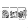 3 Pieces Mountain Metal Wall Art Decorative Painting Creative Line Drawing Decor