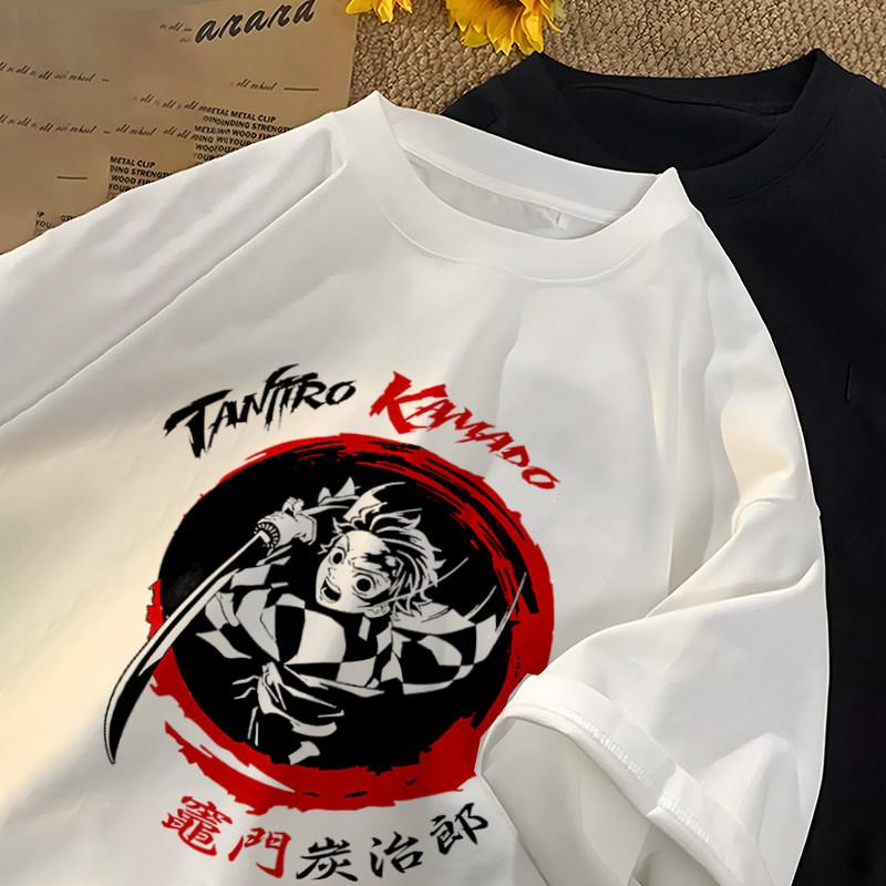 

New Demon Slayer Anime Tshirt with Printed Lips Shortsleeved Mens and Womens Anime Merchandise By Isuke 4XL