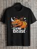 Gym Beast Rhino Graphic T-shirt - 180g Cotton Crew Neck Short Sleeve
