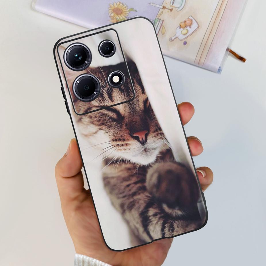 For Infinix Note 30i Case X6716 Stylish Cat Flowers Painted Cover Soft Silicone Phone Case For Infinix Note 30 Pro Note30 Bumper