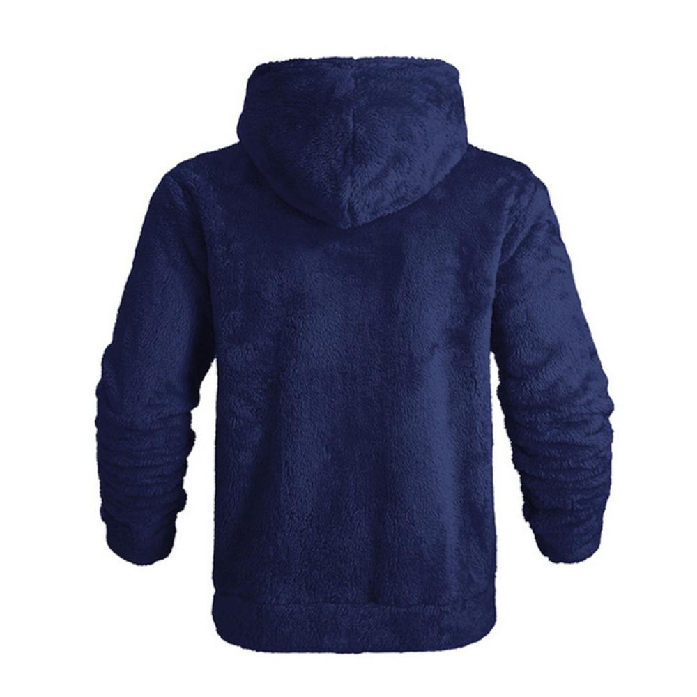 2025 Amerikanischer Stil Herbst/Winter Jacke Herren Dick Warm Doppelseitige Fleecejacke Lockerer Reißverschluss Cardigan Lässige Kapuzenjacke