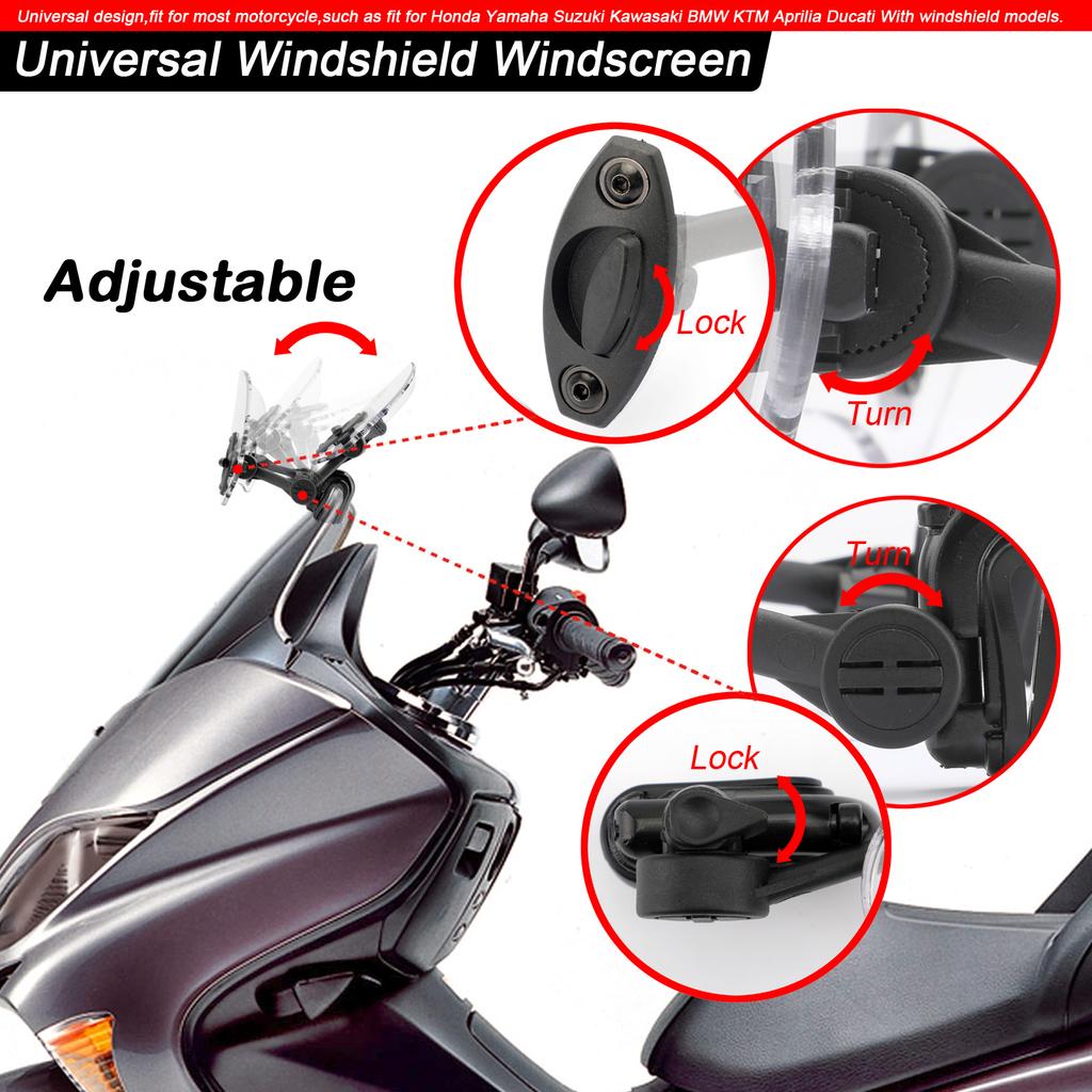 Adjustable Clip On Windshield Extension Spoiler Wind Deflector