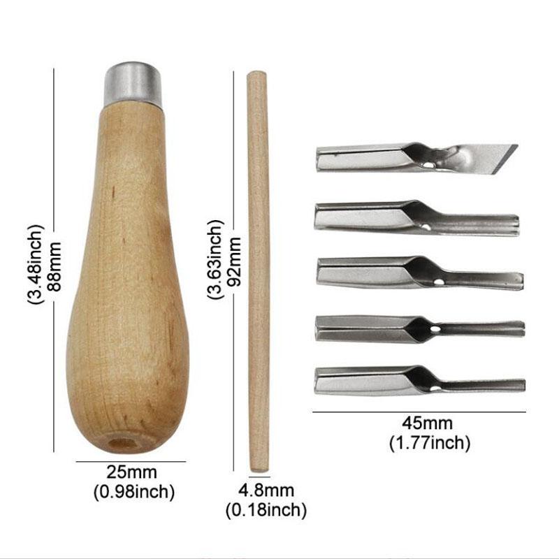 Printmaking Carving Tools Set with 5 Blade DIY Lino Block Cutting Stamp Carving Tool Accessories Art Sculpture Supplies