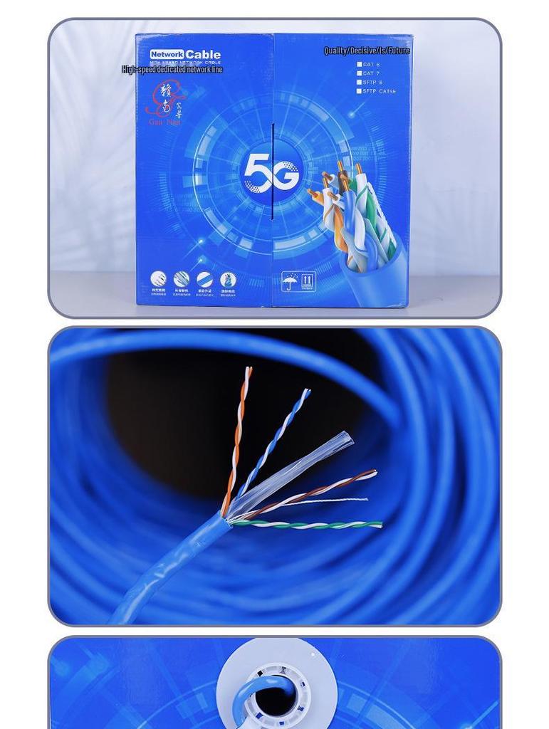 Cat6A Oxygen-Free Copper Network Cable, Gigabit, Non-Twisted Pair, FLUK Certified for Engineering and Monitoring