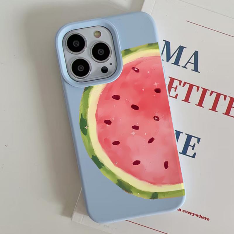 Ins Summer Watermelon Is Suitable for Apple iPhone17/16 Mobile Phone Case 14 Liquid Glutinous Rice 13 Fresh 12 Soft 15