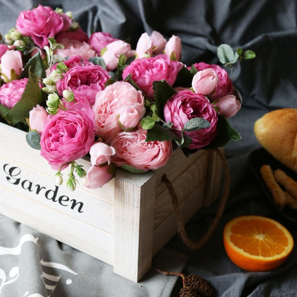 30CM Artificial Peony Flores Bouquet DIY Fake Flower Simulation Flowers Home Wedding Decoration