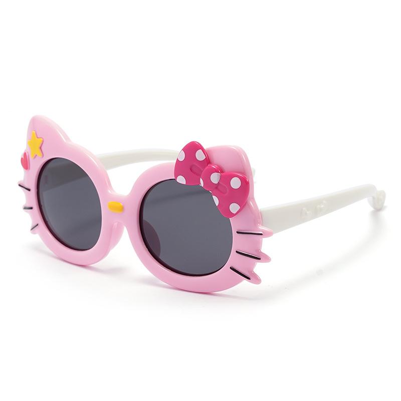 Baby sunglasses2026New Cartoon Bow-knot Cat-eye Polarized Sunglasses, Silicone Sunshades for Boys and Girls