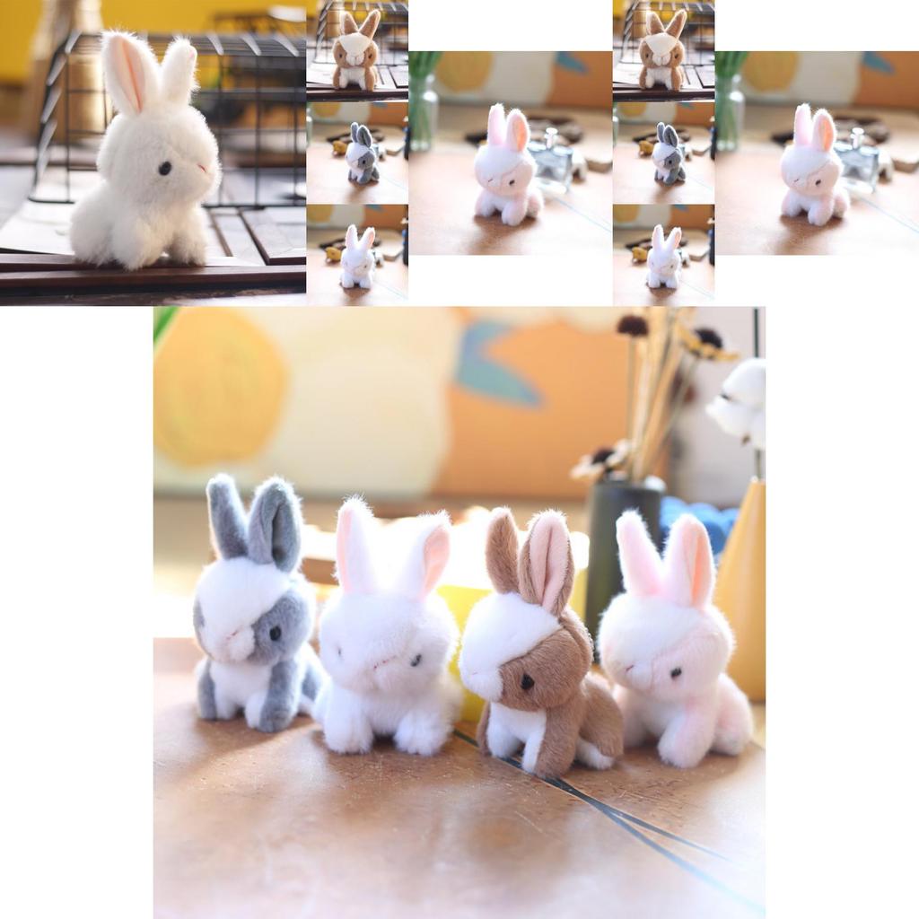 Adorable Plush Bunny Keychain Soft Stuffed Animal Toy Cute Rabbit Bag Charm