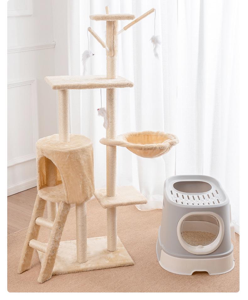 Five-Level Cat Tree with Sisal Post and Bed