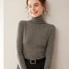 Women's Fine Wool Cashmere Turtleneck Sweater - Autumn/Winter 2025 Collection, Slim Fit Korean Style Knitwear