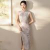 Kolsuz günlük ulusal tarz yeni Çin tarzı Suzhou uzun cheongsam geliştirilmiş genç 1011 yeni kadın yüksek kalite yaz