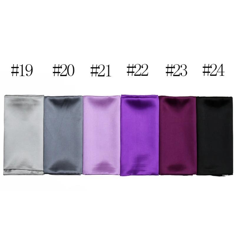 90*90CM Headwrap Muslim Satin Silk Square Scarf Muslim Hijab Women Underscarf Fashion Casual Look Plain Color Tudung Bawl Turban