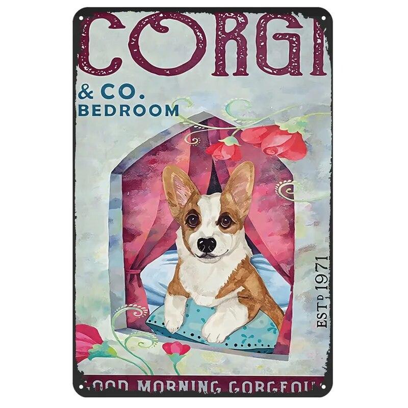 Easily Distracted by dogs and books Metal Tin Signs Posters Plate Wall Decor for Bars Man Cave Cafe Clubs Retro Posters Plaque