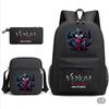 Large Capacity Schoolbag with Shoulder Strap; Student Three-piece Pencil Case Set