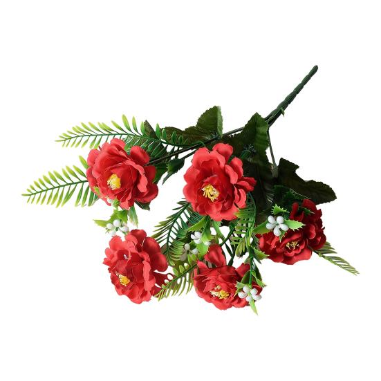 

Искусственный цветок хризантемы, букет из искусственных шелковых хризантем с 6 головками, поддельные цветочные композиции для декора дома, свадьбы, вечеринки на весну темно-красного